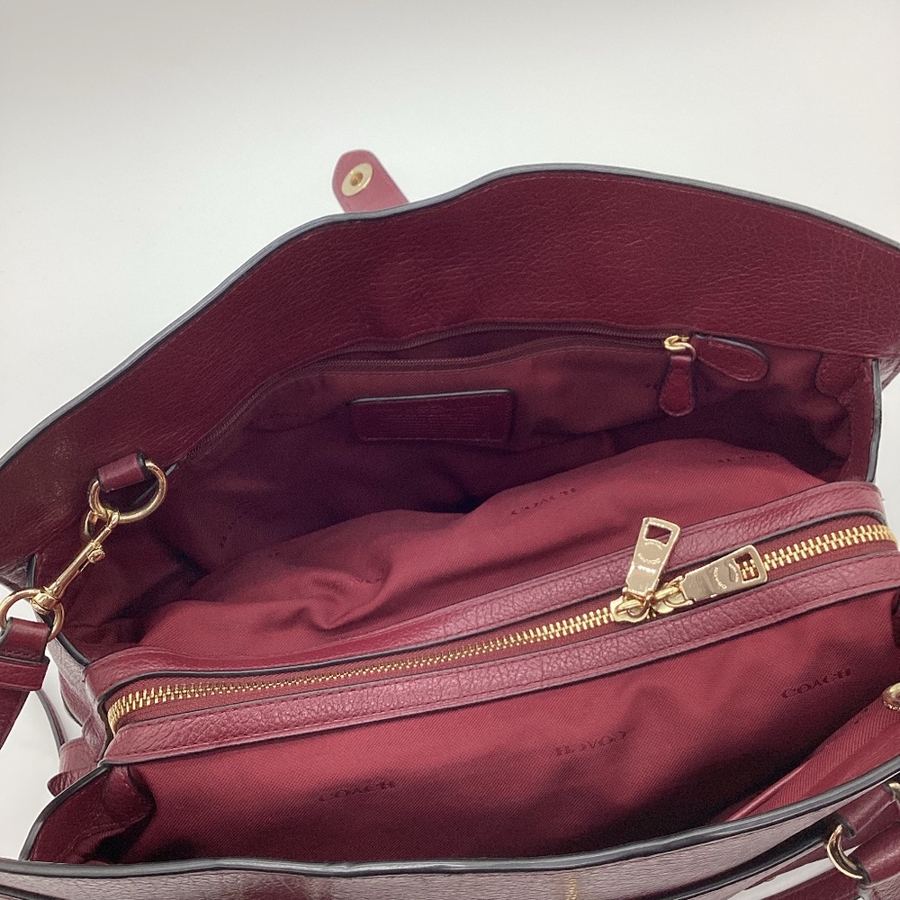 2142. Coach Mercer Satchel / Crossbody True Red Grain Leather EUC - Picture 7 of 12